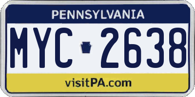 PA license plate MYC2638