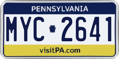 PA license plate MYC2641