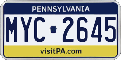 PA license plate MYC2645