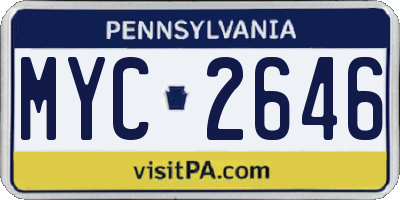 PA license plate MYC2646