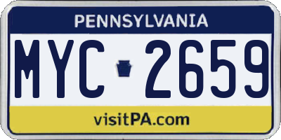 PA license plate MYC2659