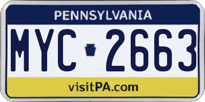 PA license plate MYC2663