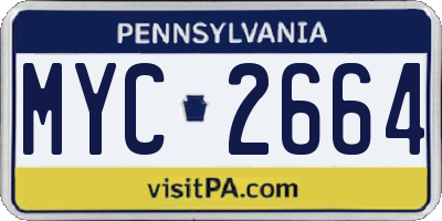 PA license plate MYC2664