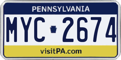 PA license plate MYC2674