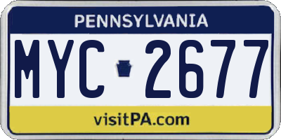 PA license plate MYC2677