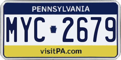 PA license plate MYC2679
