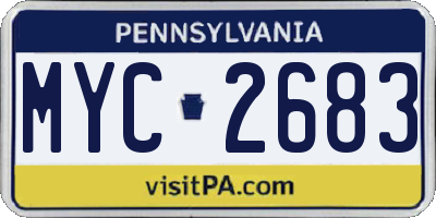 PA license plate MYC2683