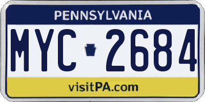 PA license plate MYC2684