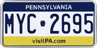 PA license plate MYC2695