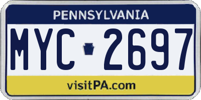 PA license plate MYC2697