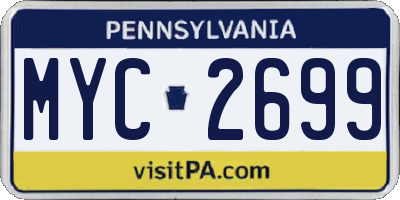 PA license plate MYC2699