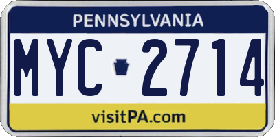 PA license plate MYC2714