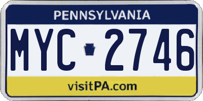 PA license plate MYC2746