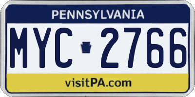 PA license plate MYC2766