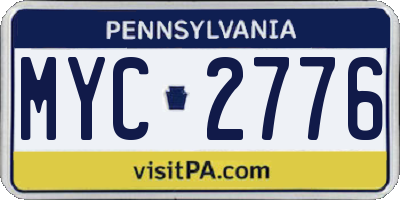 PA license plate MYC2776