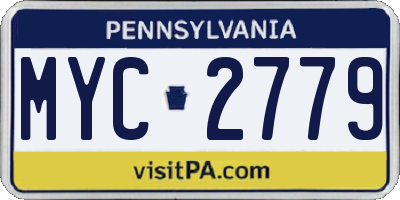 PA license plate MYC2779