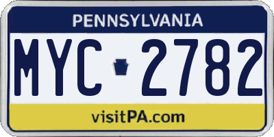 PA license plate MYC2782
