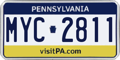 PA license plate MYC2811