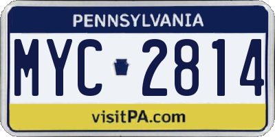 PA license plate MYC2814