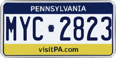 PA license plate MYC2823
