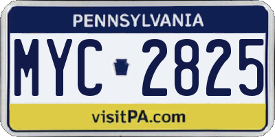 PA license plate MYC2825