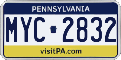 PA license plate MYC2832