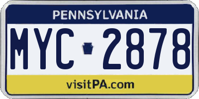 PA license plate MYC2878