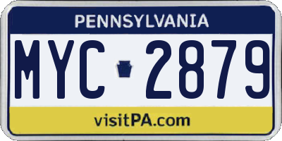 PA license plate MYC2879
