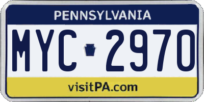 PA license plate MYC2970