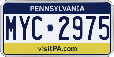 PA license plate MYC2975