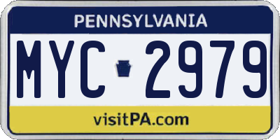 PA license plate MYC2979