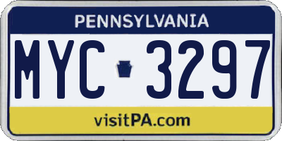 PA license plate MYC3297