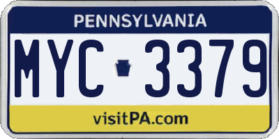 PA license plate MYC3379