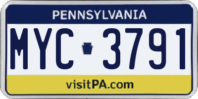 PA license plate MYC3791