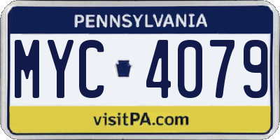 PA license plate MYC4079