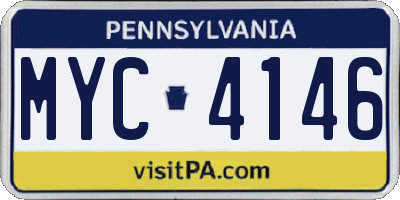 PA license plate MYC4146