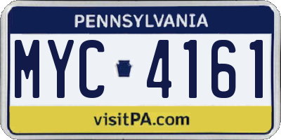 PA license plate MYC4161