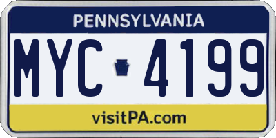 PA license plate MYC4199