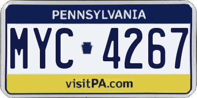 PA license plate MYC4267