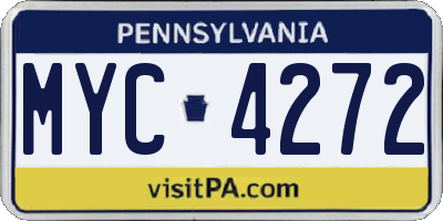 PA license plate MYC4272