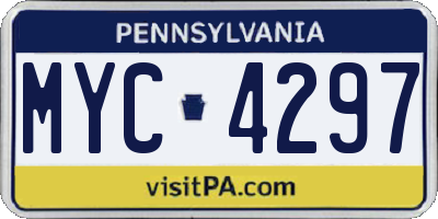 PA license plate MYC4297