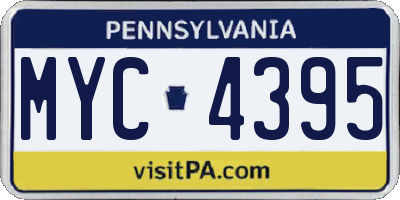 PA license plate MYC4395