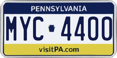 PA license plate MYC4400