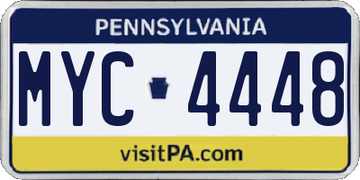 PA license plate MYC4448