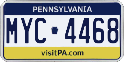 PA license plate MYC4468