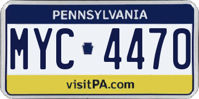 PA license plate MYC4470