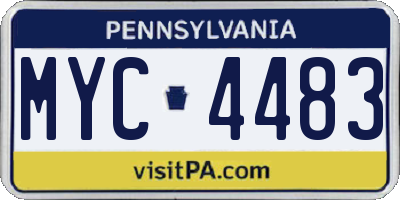 PA license plate MYC4483