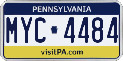 PA license plate MYC4484