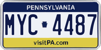 PA license plate MYC4487