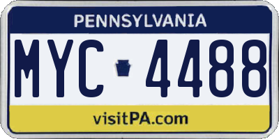 PA license plate MYC4488